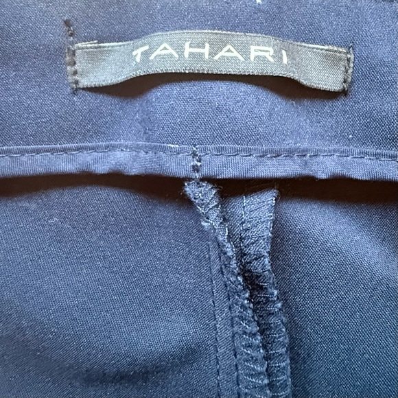 TAHARI Navy Blue Pants size 10 side zipper ankle straight leg - Picture 7 of 9